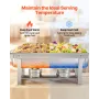VEVOR Rectangle Chafing Dish, 9.91L 6 Pack Stainless Steel Chafing Dish, Food Warmer Chafer Complete Set with Hollow Handle, 3 F