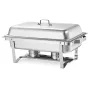 Rectangle Chafing Dish, 9.91L 6 Pack Stainless Steel Chafing Dish, Food Warmer Chafer Complete Set with Hollow Handle, 3 Food To