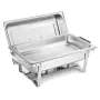 VEVOR Rectangle Chafing Dish, 9.91L 6 Pack Stainless Steel Chafing Dish, Food Warmer Chafer Complete Set with Hollow Handle, 3 F