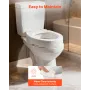 Raised Toilet Seat, 136.1 kg Load Capacity, 88.9 mm Lift Height, Commode Elevated Toilet Seat Riser with Enlarged Opening for Se
