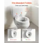 VEVOR Raised Toilet Seat, 136.1 kg Load Capacity, 88.9 mm Lift Height, Commode Elevated Toilet Seat Riser with Enlarged Opening 