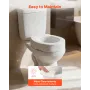 Raised Toilet Seat, 136.1 kg Load Capacity, 88.9 mm Lift Height, Commode Elevated Toilet Seat Riser with Enlarged Opening for Se