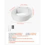 Raised Toilet Seat, 136.1 kg Load Capacity, 88.9 mm Lift Height, Commode Elevated Toilet Seat Riser with Enlarged Opening for Se