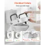 VEVOR Raised Toilet Seat with Arms, 136.1 kg Load Capacity, 127 mm Lift Height, Widened Commode Elevated Toilet Seat Riser with 