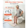 Raised Toilet Seat with Arms, 136.1 kg Load Capacity, 127 mm Lift Height, Widened Commode Elevated Toilet Seat Riser with Padded
