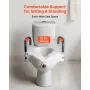 VEVOR Raised Toilet Seat with Arms, 136.1 kg Load Capacity, 127 mm Lift Height, Widened Commode Elevated Toilet Seat Riser with 