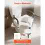 VEVOR Raised Toilet Seat with Arms, 136.1 kg Load Capacity, 127 mm Lift Height, Widened Commode Elevated Toilet Seat Riser with 