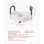 VEVOR Raised Toilet Seat with Arms, 136.1 kg Load Capacity, 127 mm Lift Height, Widened Commode Elevated Toilet Seat Riser with 