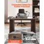 VEVOR 63 in Executive Desk, Large Modern Rectangle Office Table, Heavy Duty Wooden Executive Table with Cable Connection Hole, 1