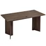 VEVOR 63 in Executive Desk, Large Modern Rectangle Office Table, Heavy Duty Wooden Executive Table with Cable Connection Hole, 1