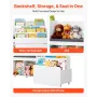 VEVOR Kids Reading Nook, Wooden Storage Bench with Backrest, Kids Bookshelf & Toy Organizer, Large Toy Box Chest for Playroom, L