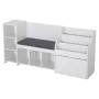 Kids Reading Nook, Wooden Storage Bench with Backrest, Kids Bookshelf & Toy Organizer, Large Toy Box Chest for Playroom, Living 