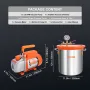 5 gallon vakuumkammer og 3,5 CFM pumpe kit, tempereret glas låg