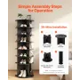 7 Tiers Rotating Shoe Rack Tower, 360° Spinning Shoe Rack, Revolving Storage Round Carousel Display, Freestanding Lazy Susan Org