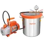 18.9 L Vacuum Chamber and 3.5 CFM Pump Kit, Tempered Glass Lid Vacuum Degassing Chamber Kit, Single Stage Vacuum Pump with 250 m