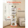 VEVOR 6 Tiers Rotating Shoe Rack Tower, 360° Spinning Shoe Rack, Revolving Storage Round Carousel Display, Freestanding Lazy Sus
