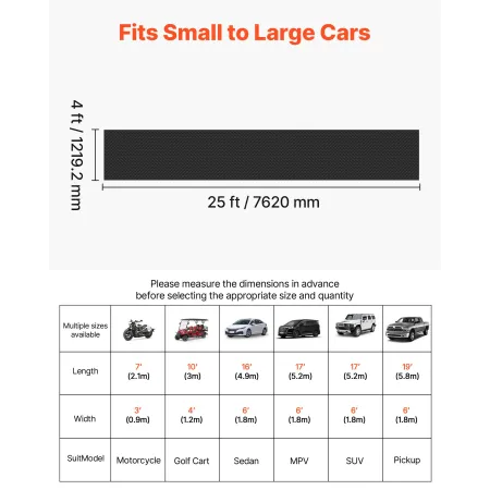 Garage Floor Roll, 1.22 x 7.62 m Garage Flooring Mat, 3 mm Thickened Rubber Diamond Plate Floor Protector Mat, Non-Slip, Wear-re
