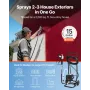 Stand Airless Paint Sprayer, 650W, 3000PSI High Pressure Airless Sprayer with Cart, Cleaning Brush, Hose, Extension Rod, Nozzles