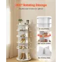 VEVOR 5 Tiers Rotating Shoe Rack Tower, 360° Spinning Shoe Rack, Revolving Storage Round Carousel Display, Freestanding Lazy Sus