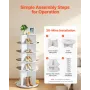 5 Tiers Rotating Shoe Rack Tower, 360° Spinning Shoe Rack, Revolving Storage Round Carousel Display, Freestanding Lazy Susan Org