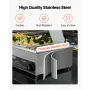 Commercial Food Warmer, 1500W Electric Stainless Steel Steam Food Warmer with Glass Cover, Countertop Buffet Bain Marie with Thr
