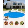 VEVOR Solar Pool Cover, 5.49m Round Pool Bubble Cover, 12 Mil Pools Solar Blanket with Bubble & PE Material, Daytime Heat Absorp