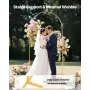VEVOR Arch Backdrop Stand, 2.2 x 1.2 m, Stable Structure, Easy Assembly, 1 Piece Gold Metal Arch Backdrop Stand for Wedding, Bir
