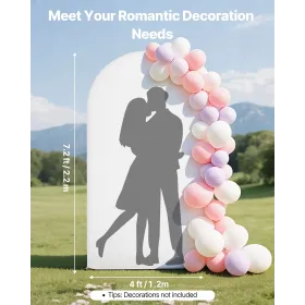 VEVOR Arch Backdrop Stand, 2.2 x 1.2 m, Stable Structure, Easy Assembly, 1 Piece Gold Metal Arch Backdrop Stand with Cover for W