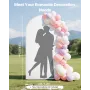 Arch Backdrop Stand, 2.2 x 1.2 m, Stable Structure, Easy Assembly, 1 Piece Gold Metal Arch Backdrop Stand with Cover for Wedding