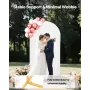 Arch Backdrop Stand, 2.2 x 1.2 m, Stable Structure, Easy Assembly, 1 Piece Gold Metal Arch Backdrop Stand with Cover for Wedding