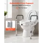 VEVOR Raised Toilet Seat with Arms, 159 kg Capacity, 127 mm Lift Height & Adjustable Width, Widened Commode Elevated Toilet Seat
