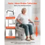VEVOR Raised Toilet Seat with Arms, 159 kg Capacity, 127 mm Lift Height & Adjustable Width, Widened Commode Elevated Toilet Seat