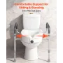 Raised Toilet Seat with Arms, 159 kg Capacity, 127 mm Lift Height & Adjustable Width, Widened Commode Elevated Toilet Seat