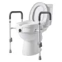 VEVOR Raised Toilet Seat with Arms, 159 kg Capacity, 127 mm Lift Height & Adjustable Width, Widened Commode Elevated Toilet Seat