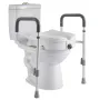 Raised Toilet Seat with Arms, 159 kg Capacity, 127 mm Lift Height & Adjustable Width, Widened Commode Elevated Toilet Seat