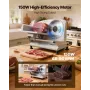 VEVOR Meat Slicer, 150W Electric Deli Slicer Machine with 170 mm Sharp Blade, Home Meat-Slicer with 65-90 RPM Slicing Speed, 0-1