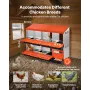 VEVOR 2 Tiers Chicken Nesting Boxes, 8 Compartments, Metal Egg Laying Boxes with Protective Collection Lids, Roll Out Nesting Bo
