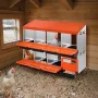 VEVOR 2 Tiers Chicken Nesting Boxes, 8 Compartments, Metal Egg Laying Boxes with Protective Collection Lids, Roll Out Nesting Bo