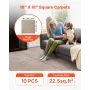 Carpet Tiles 457x457 mm, 10 Pack Carpet Square Rug Detachable & Damage-free, Self Adhesive Home Floor Soft Plush Padded for 2.1㎡