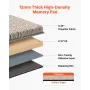 Carpet Tiles 457x457 mm, 10 Pack Carpet Square Rug Detachable & Damage-free, Self Adhesive Home Floor Soft Plush Padded for 2.1㎡