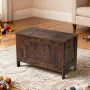 Kids Storage Bench, Wooden Toy Box Chest, Large Storage Cabinet with Safety Hinge, Toddlers Retro Storage Bench for Playroom, Li