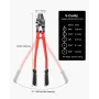 24 Inch Hand Swager Crimper 5 Cavity 1/16 to 3/16inch Swaging Tool for Copper Aluminum Oval Sleeves and Stop Sleeves Wire Rope C