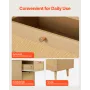 5 Drawer Rattan Dresser, Modern Closet Dresser for Bedroom, Natural Rattan Chest of Drawers with Metal Handles & Wooden Legs, Ch