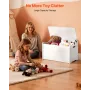 VEVOR Kids Storage Bench, Wooden Toy Box Chest with Backrest, Large Storage Cabinet with Safety Hinge, Toddlers Storage Bench fo