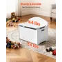 Kids Storage Bench, Wooden Toy Box Chest with Backrest, Large Storage Cabinet with Safety Hinge, Toddlers Storage Bench for Play