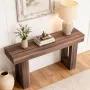 VEVOR 160 cm Console Table, Farmhouse Desk Behind the Couch, Wooden Rectangle Entrance Desk, Narrow Long Sofa Table Accent Stand