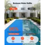 Solar Pool Cover, 10.97 x 4.88m Rectangle Pool Bubble Cover, 12 Mil Pools Solar Blanket with Bubble & PE Material, Daytime Heat 
