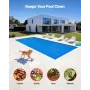 Solar Pool Cover, 10.97 x 4.88m Rectangle Pool Bubble Cover, 12 Mil Pools Solar Blanket with Bubble & PE Material, Daytime Heat 