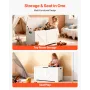 Kids Storage Bench, Wooden Toy Box Chest, Large Storage Cabinet with Safety Hinge, Toddlers Storage Bench for Playroom, Living R