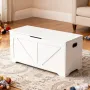 VEVOR Kids Storage Bench, Wooden Toy Box Chest, Large Storage Cabinet with Safety Hinge, Toddlers Storage Bench for Playroom, Li